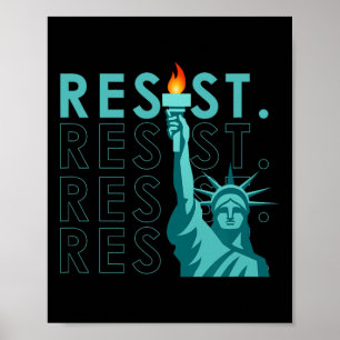 Retro Vintage Anti Trump Resist Statue Of Liberty Poster