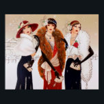 Retro vintage art deco Christmas ladies poster<br><div class="desc">design by www.etsy.com/Shop/VanityFlairDesign</div>