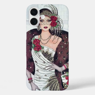 Retro vintage Art Deco lady iPhone 16 Plus Case