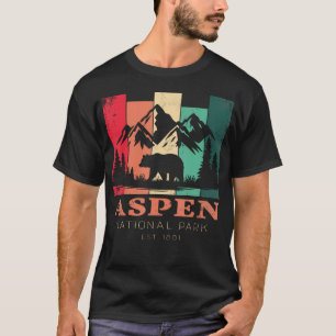 Retro Vintage Aspen Colorado Souvenir Kids Hiking T-Shirt