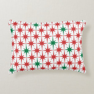 Retro Vintage Atomic Age Christmas Star Pattern Decorative Cushion