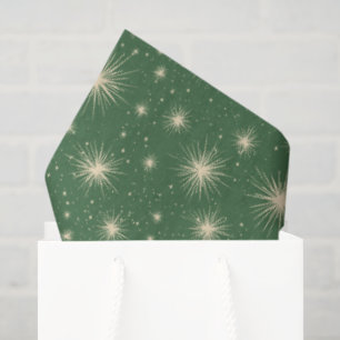 Retro Vintage Atomic Starbursts on Green Tissue Paper