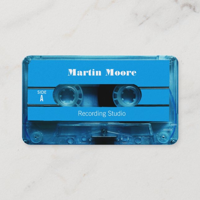 Retro vintage audio style cassette cover business card (Front)
