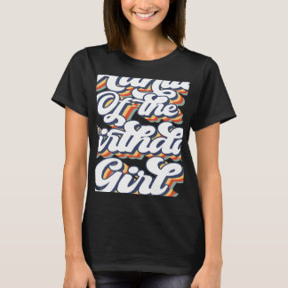 Retro Vintage Auntie Of the Birthday Girl Matching T-Shirt