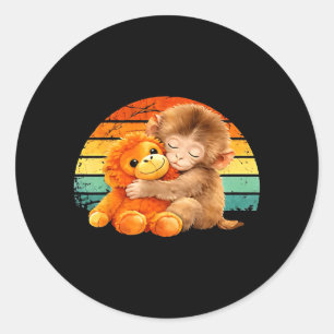Retro Vintage Baby Monkey Punch Classic Round Sticker