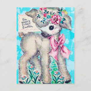 Retro vintage Baby's first Easter postcard