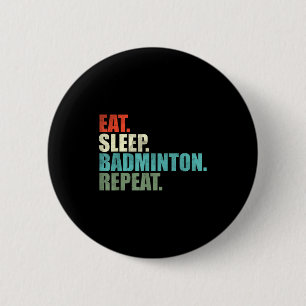 Retro Vintage Badminton Player 6 Cm Round Badge