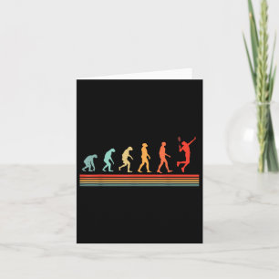 Retro Vintage Badminton Player Evolution Card