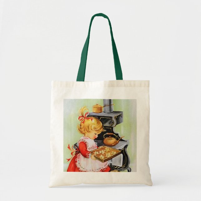 retro vintage baking girl Holiday Tote Bag (Front)