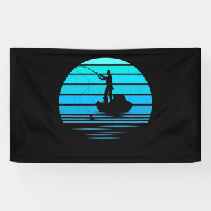 Retro Vintage Bass Fishing Fisherman Father's Day Banner