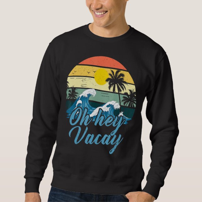 Retro Vintage Beach Vacation Sunshine Summer Graph Sweatshirt (Front)