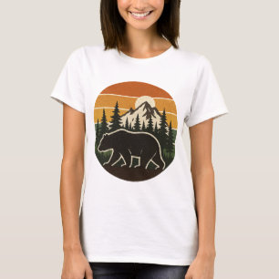 Retro Vintage Bear in Woods Mountains Adventure T- T-Shirt