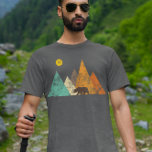 Retro Vintage Bear in Woods Mountains T-Shirt<br><div class="desc">This design was created though digital art. You may change the style of this shirt by choosing More > under the style option. It may be personalised by clicking the customise button and changing the colour, adding a name, initials or your favourite words. Contact me at colorflowcreations@gmail.com if you with...</div>