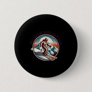 Retro vintage beaver mountain utah ski resort 6 cm round badge
