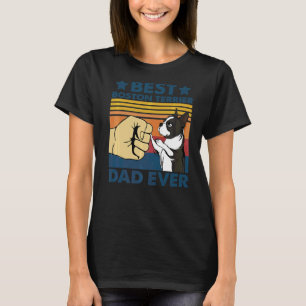Retro Vintage Best Boston Terrier Dad Ever  Dog T-Shirt