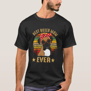 Retro Vintage Best Boxer Mum Ever Dog Mama Mother' T-Shirt