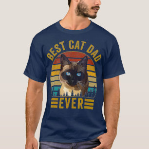 Retro Vintage Best Cat Dad Ever Fathers day Cat T-Shirt