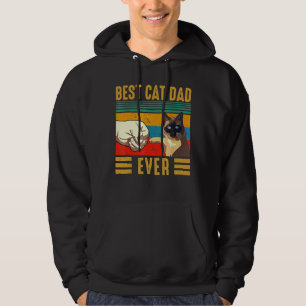 Retro Vintage Best Cat Dad Ever Fathers Day Siames Hoodie