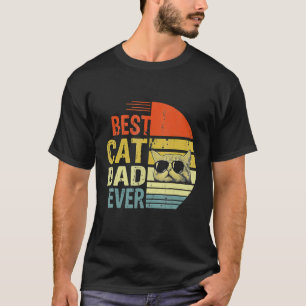 Retro Vintage Best Cat Dad Ever Fathers day Siames T-Shirt
