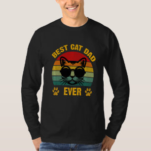 Retro Vintage Best Cat Dad Ever Fathers' Day Vinta T-Shirt