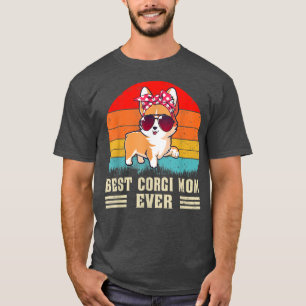 Retro Vintage Best Corgi Mum Ever Puppy Lover Moth T-Shirt