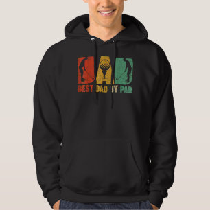 Retro Vintage Best Dad By Par Golf Golfer Dad Fath Hoodie