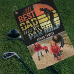 Retro Vintage Best Dad by Par Photo Custom Name Golf Towel<br><div class="desc">Surprise your golf pro dad with a Father's Day gift he can proudly use on the golf course! Add your favourite photograph to this design from either your phone or computer and personalise the the name.</div>