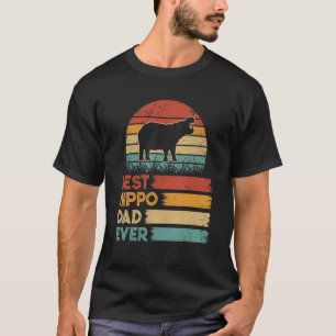 Retro Vintage Best Hippo Dad Ever Animals T-Shirt