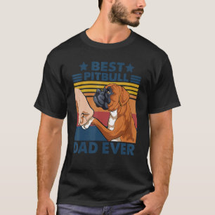 Retro Vintage Best Pitbull Dad Ever Dog T-Shirt