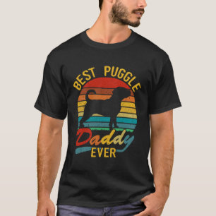 Retro Vintage Best Puggle Daddy Ever Puggle Dad T-Shirt