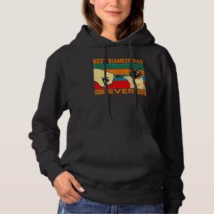 Retro Vintage Best Siamese Cat Dad Ever Fist Bump Hoodie