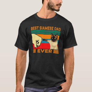 Retro Vintage Best Siamese Cat Dad Ever Fist Bump  T-Shirt