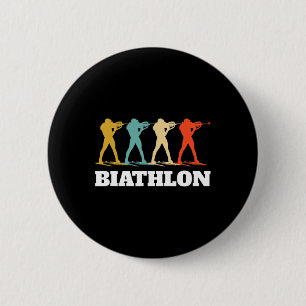 Retro Vintage Biathlon Biathlonist  6 Cm Round Badge