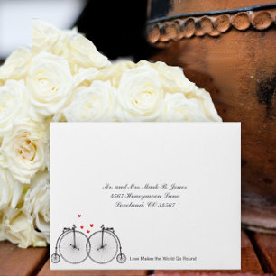 Retro Vintage Bicycle Love Wedding RSVP Envelopes