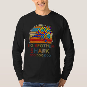 Retro Vintage Big Brother Shark Autism Awareness F T-Shirt