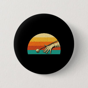 Retro Vintage Billiards Game - 8 Ll Pool Player To 6 Cm Round Badge