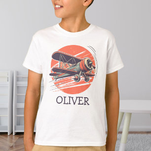 Retro Vintage Biplane Personalised T-Shirt