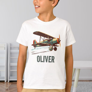 Retro Vintage Biplane Personalised T-Shirt
