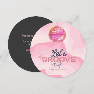 Retro Vintage Birthday Theme, Disco Ball Invitatio Invitation
