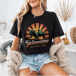 Retro Vintage Bison Yellowstone National Park  T-Shirt