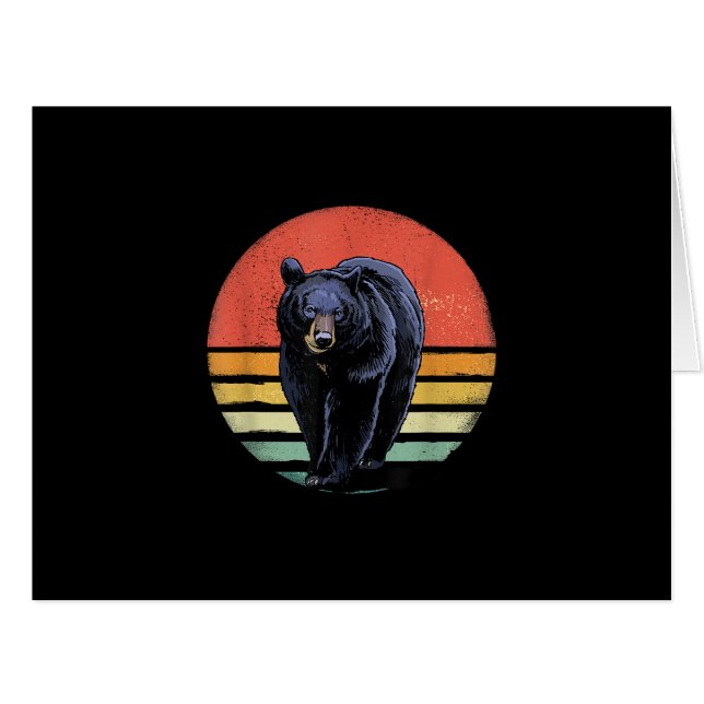 Retro Vintage Black Bear (Front Horizontal)