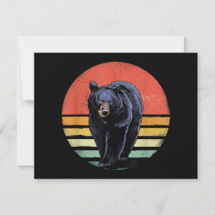 Retro Vintage Black Bear Holiday Card