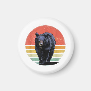 Retro Vintage Black Bear Magnet