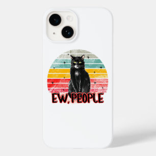 Retro Vintage Black Cat Ew People Case-Mate iPhone 14 Case