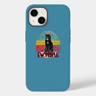 Retro Vintage Black Cat Ew People iPhone 14 Case
