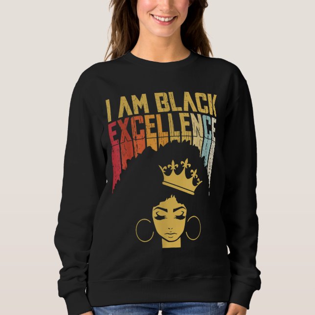 Retro Vintage Black Excellence African Pride Histo Sweatshirt (Front)