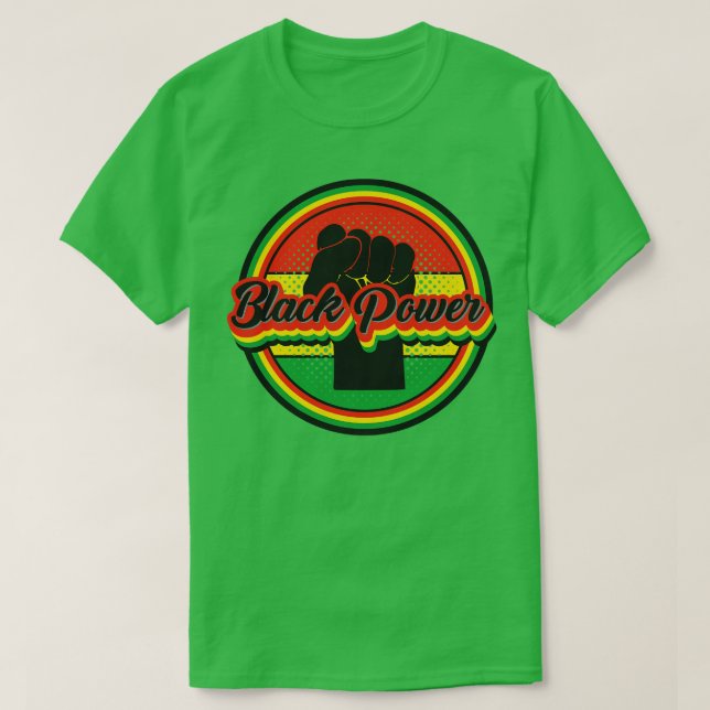 Retro Vintage Black Power Fist T-Shirt (Design Front)