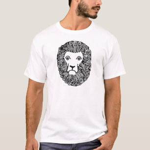 Retro Vintage Black & White Lion Head Portrait T-Shirt