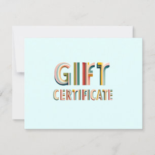 Retro Vintage Blue Gift Certificate