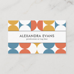 Retro Vintage blue orange yellow MID CENTURY MOD Business Card